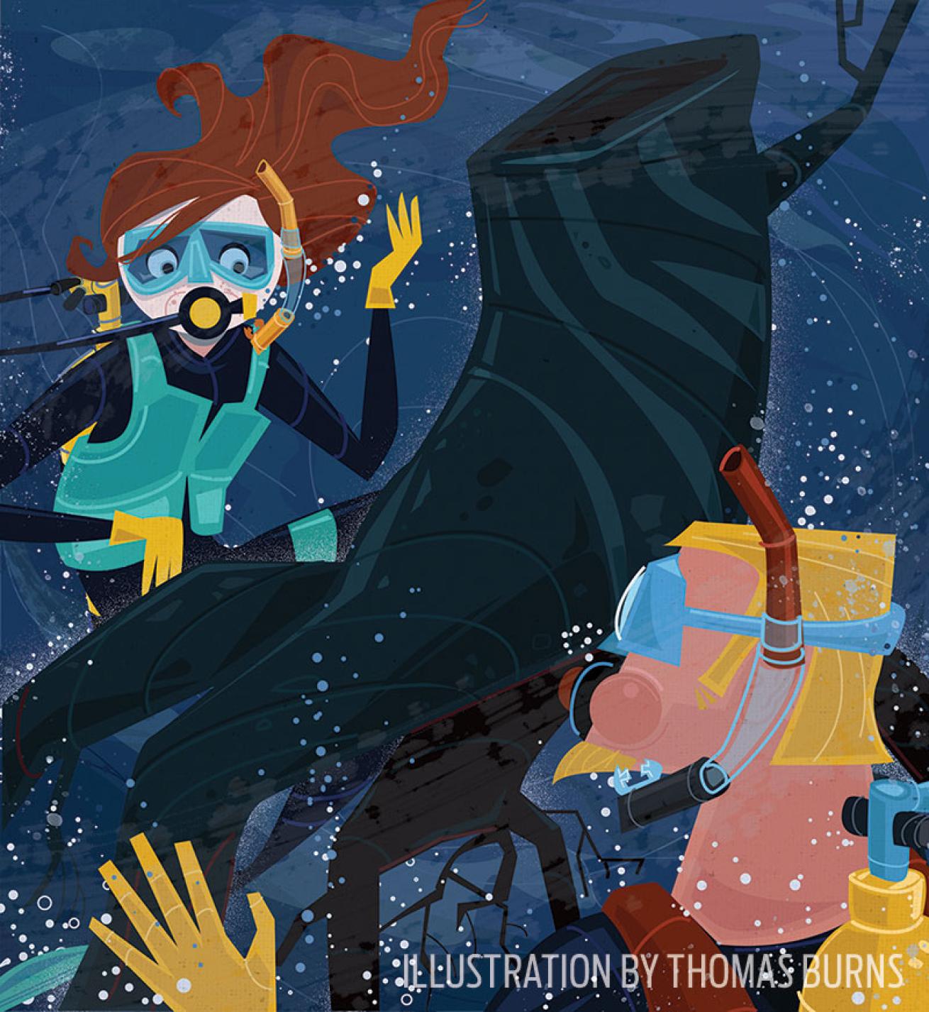 Scuba diver out of air