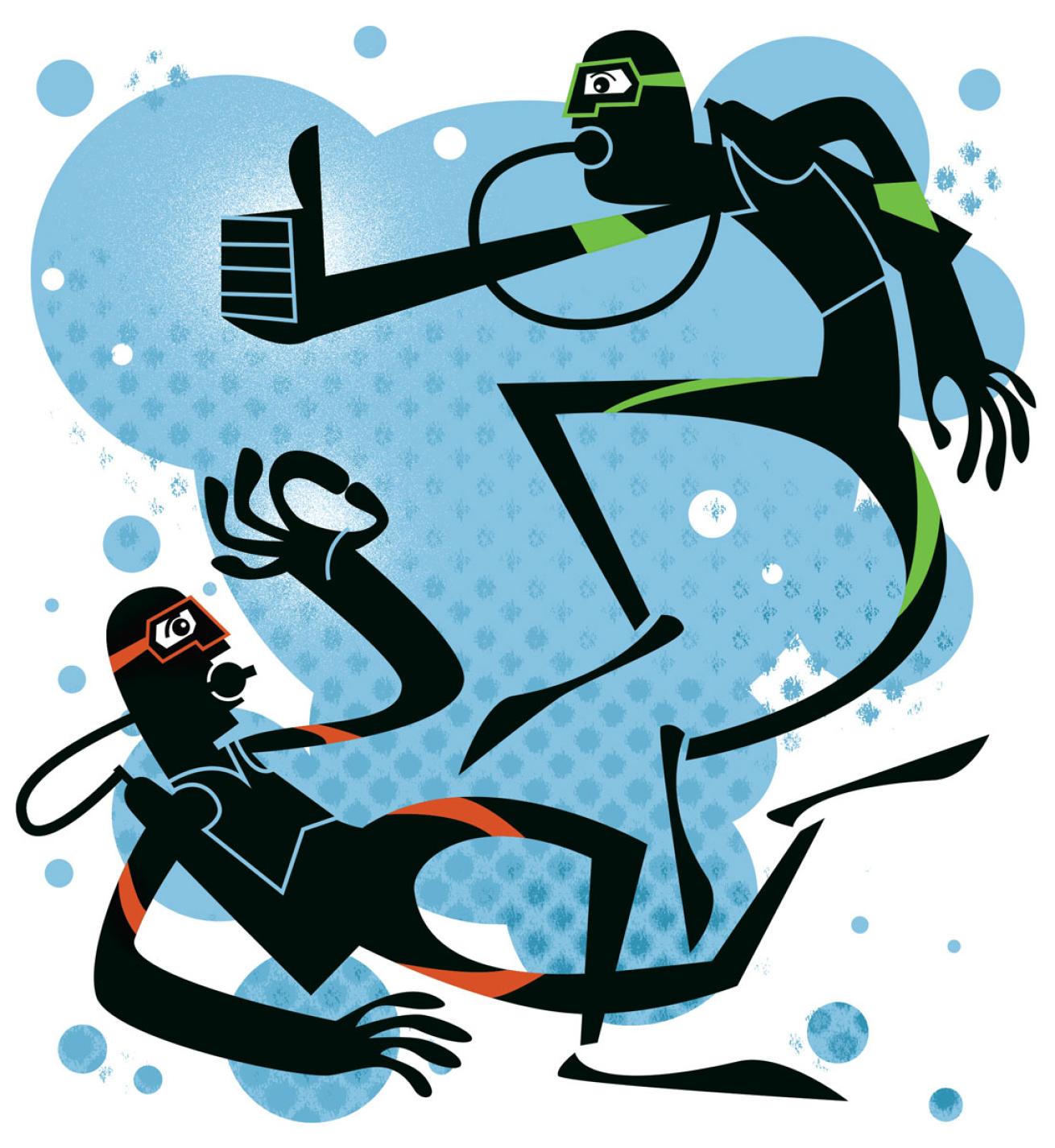scuba signals underwater