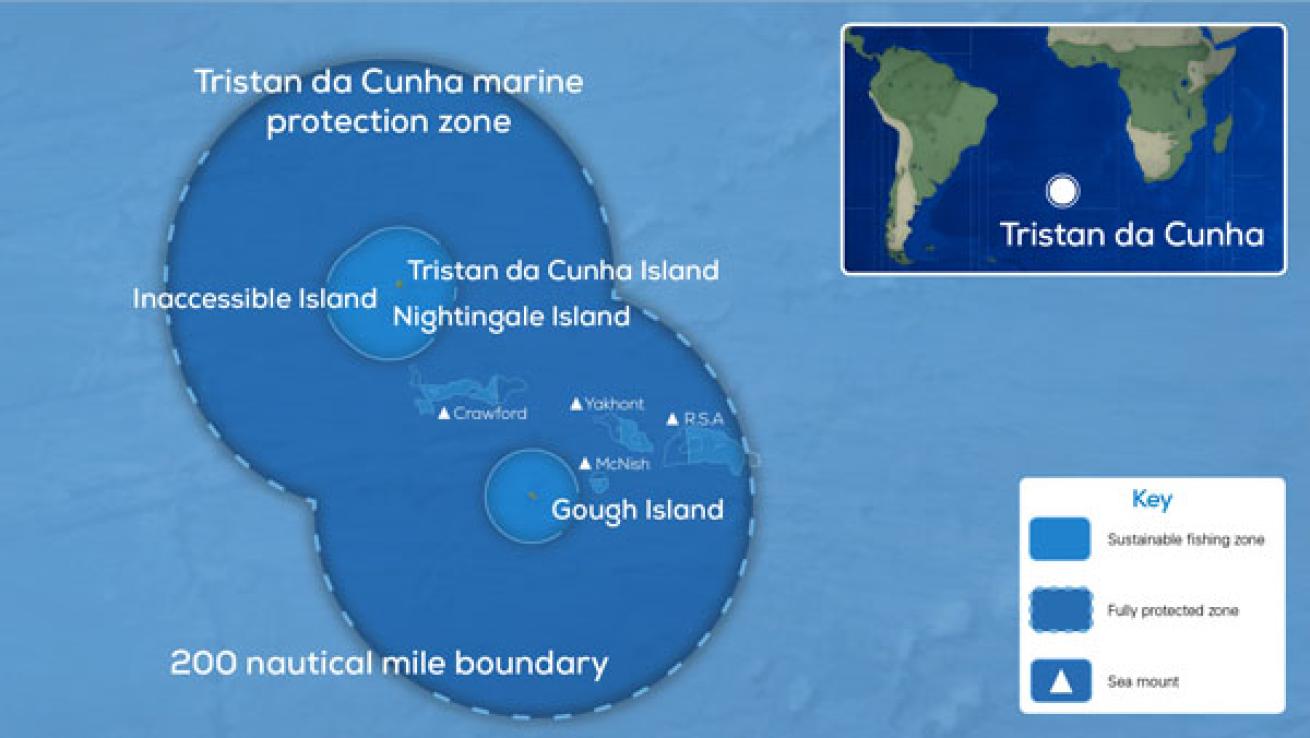 Tristan da Cunha marine protected area map