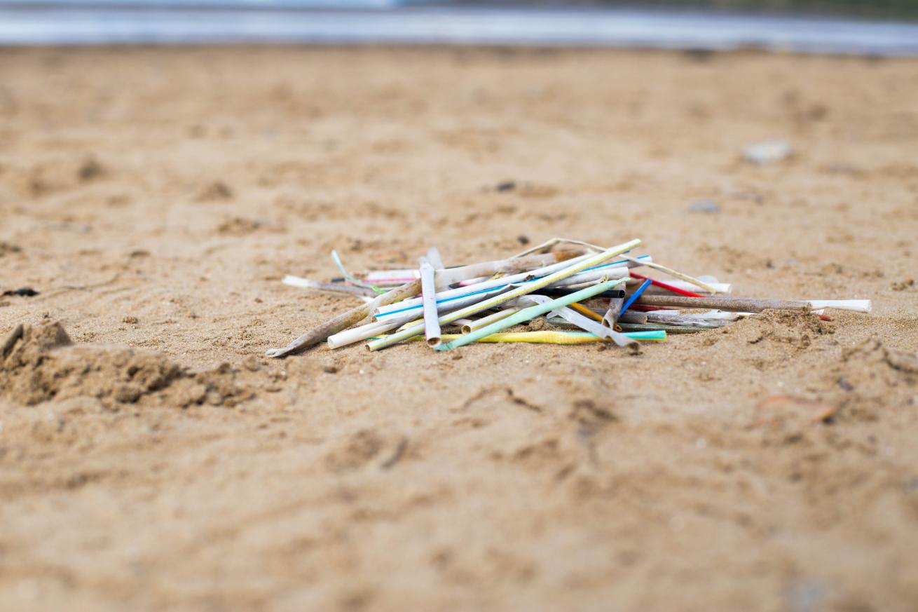 plastic on beach