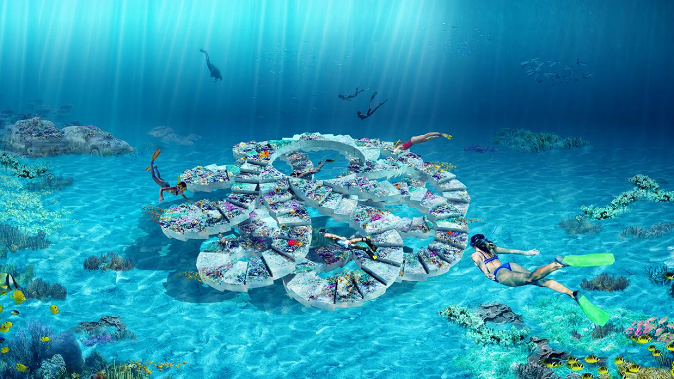 Rendering of OMA Installation for The ReefLine