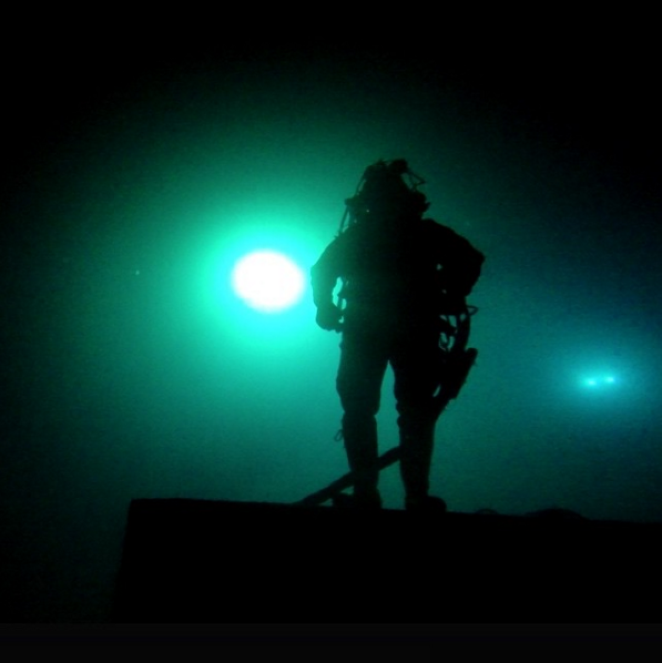 A saturation diver at depth