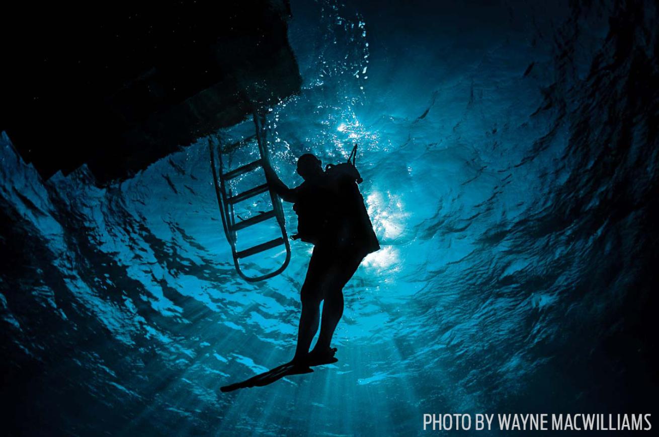 Scuba diver silhouette