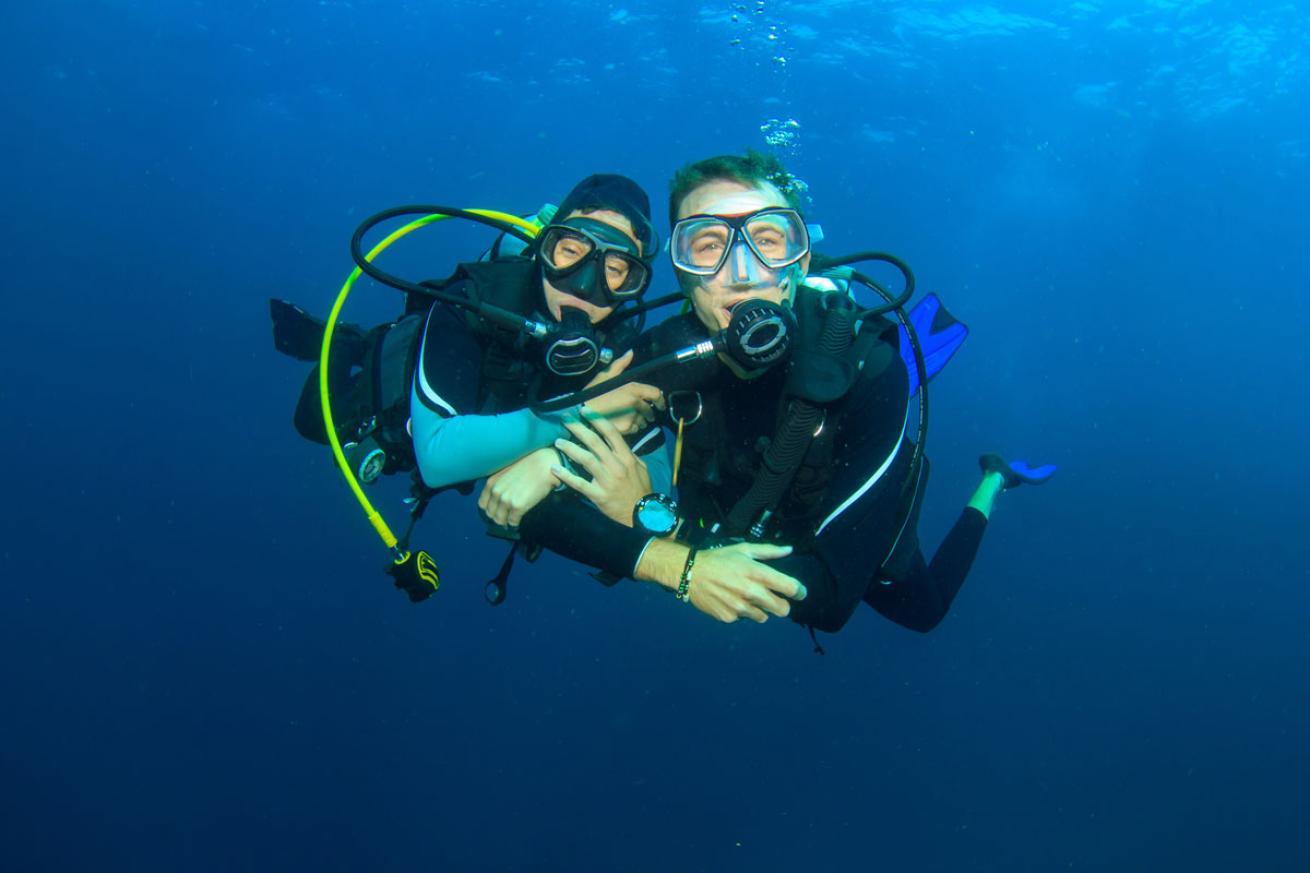 Scuba Diving Couple Underwater