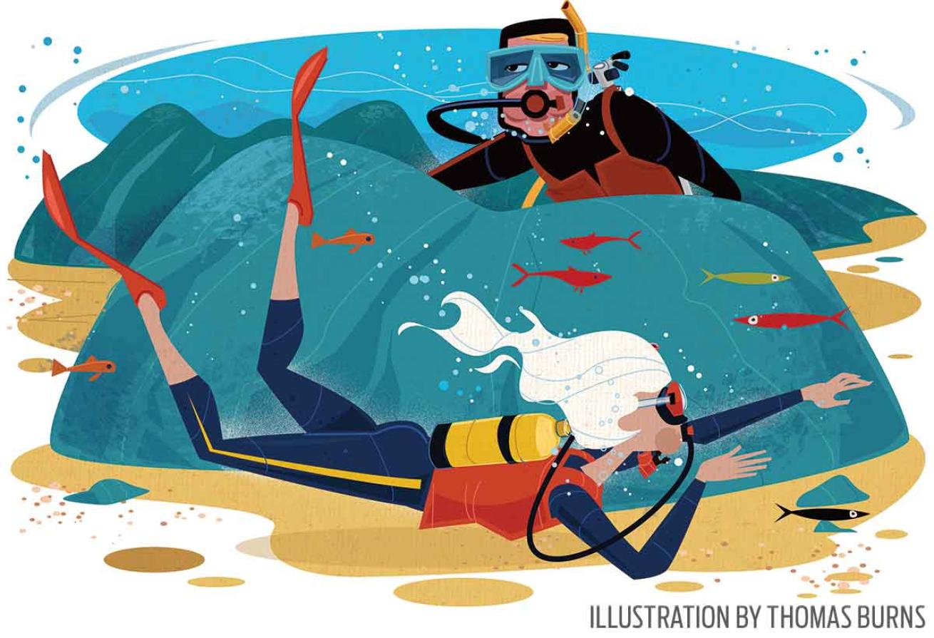Scuba diving tips lost regulator