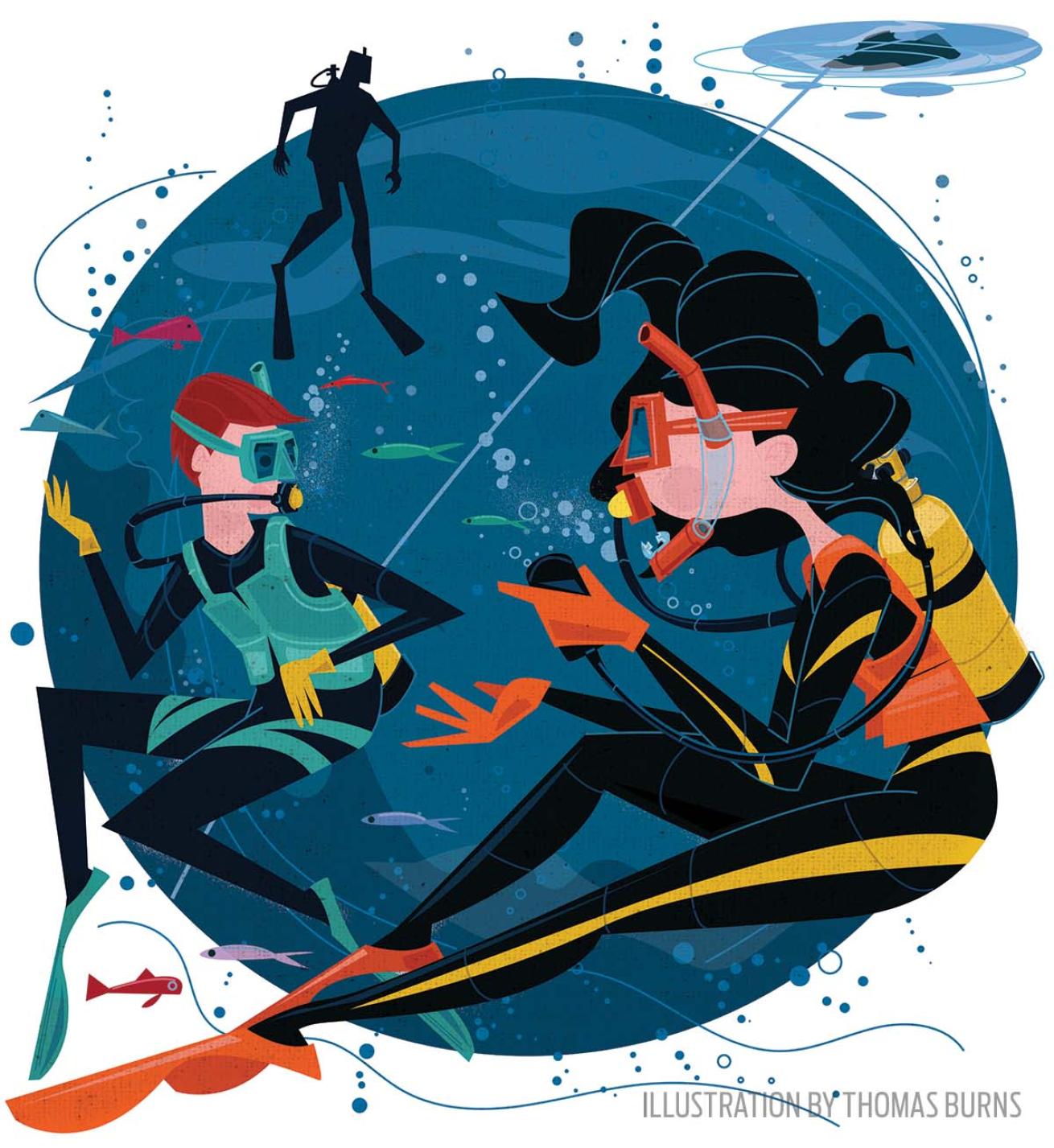scuba diving training illustration