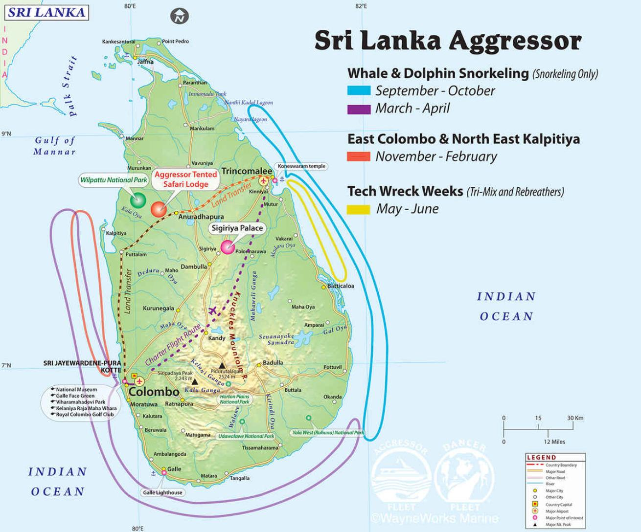 Sri Lanka Aggressor itineraries