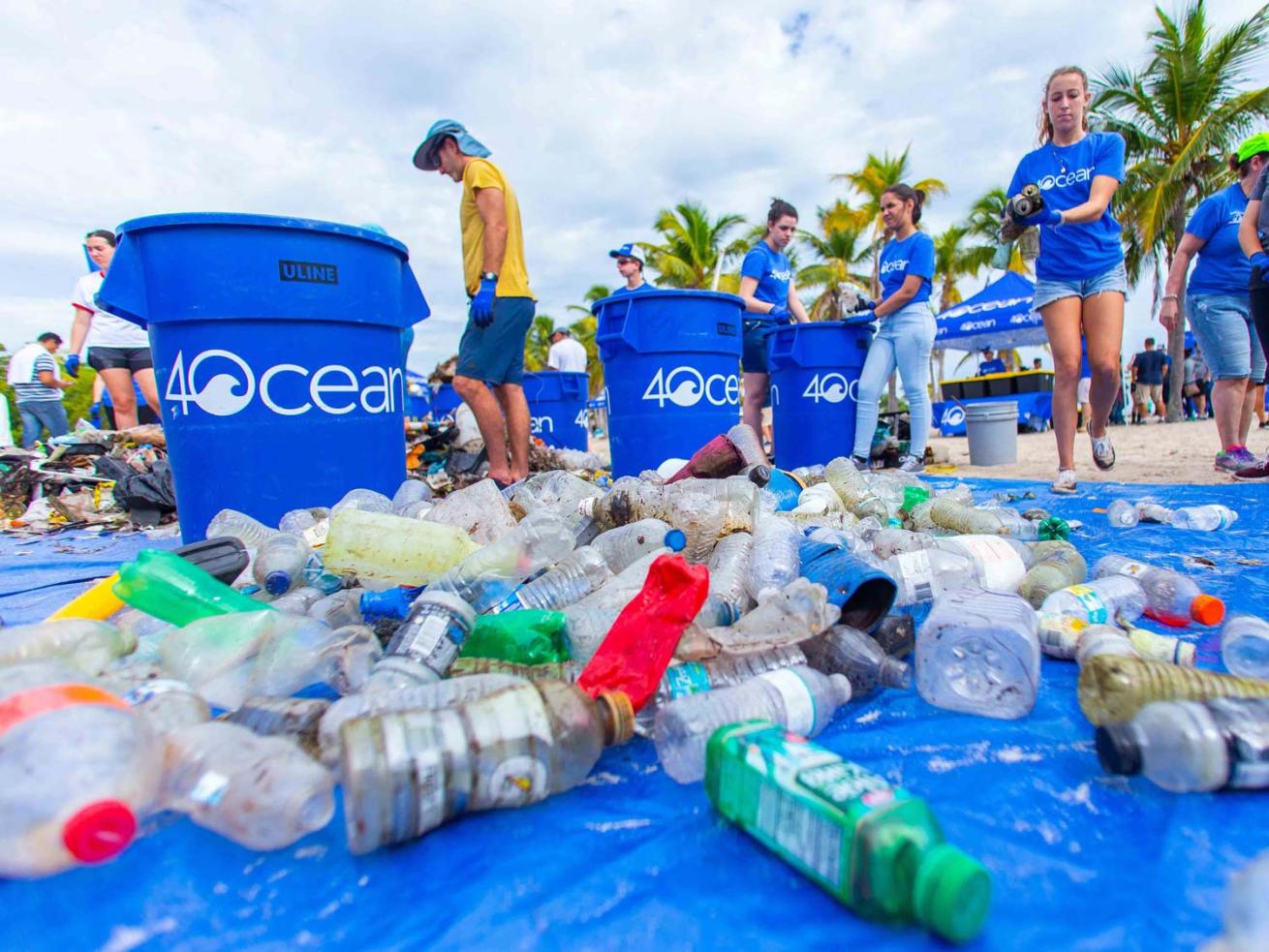 4ocean volunteers participate in a community cleanup