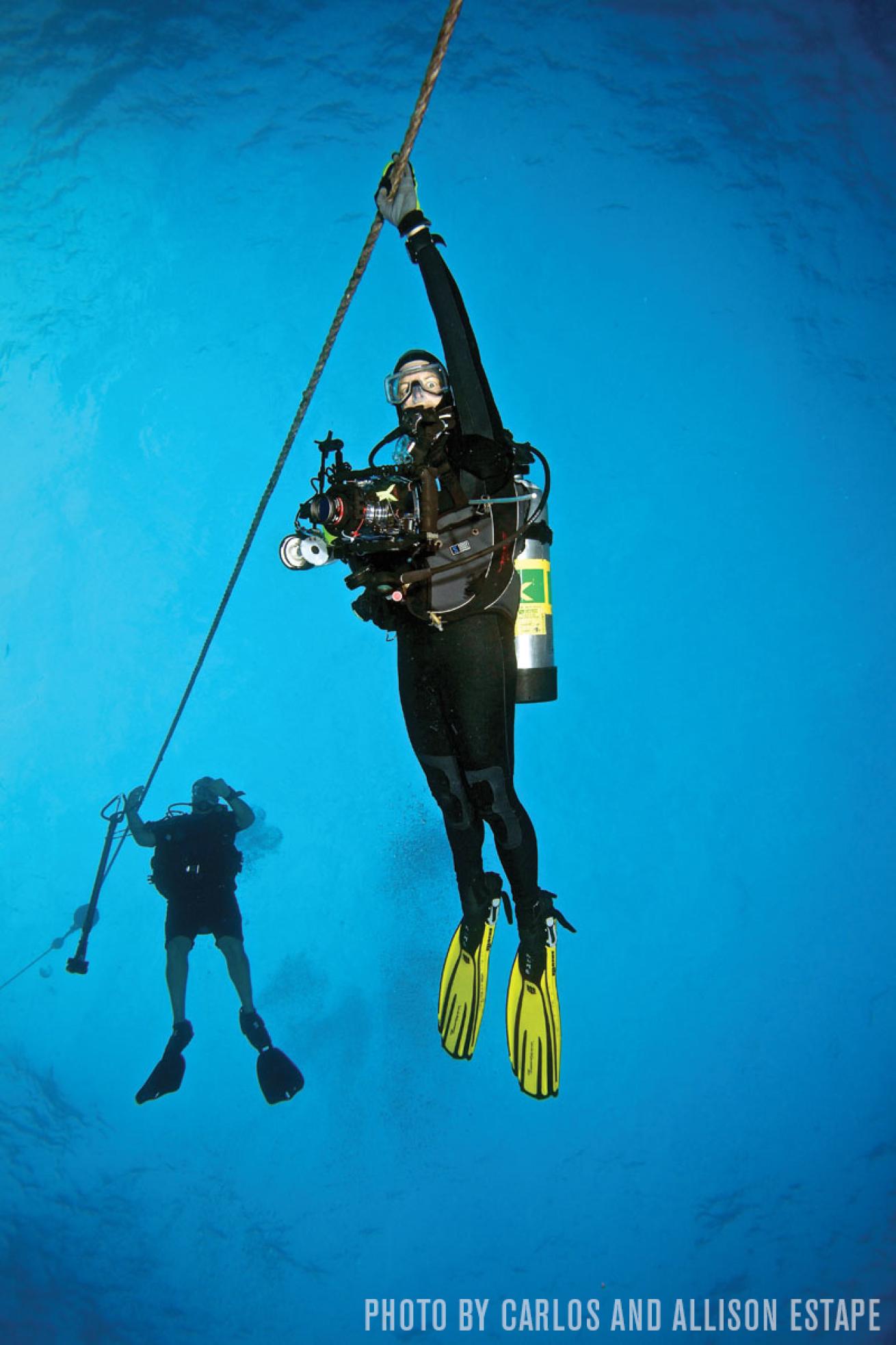 diver on safety stop