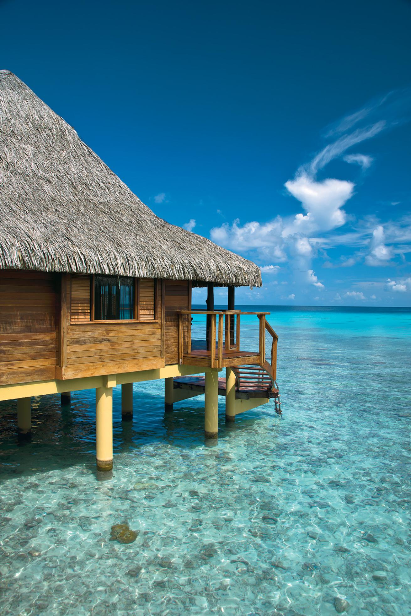 Over-water bungalows at Kia Ora