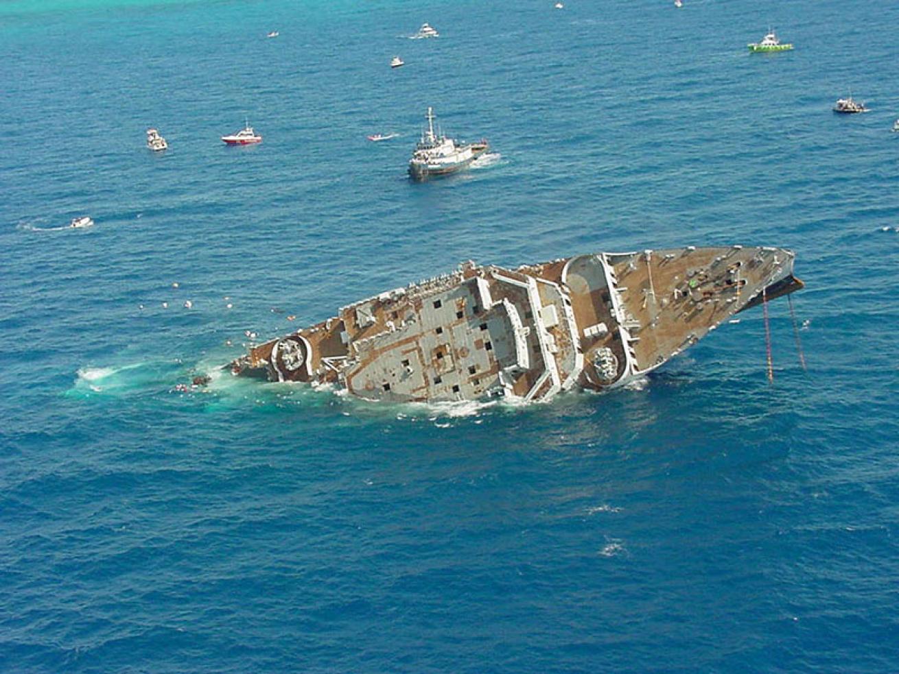 Spiegel Grove as it was sinking