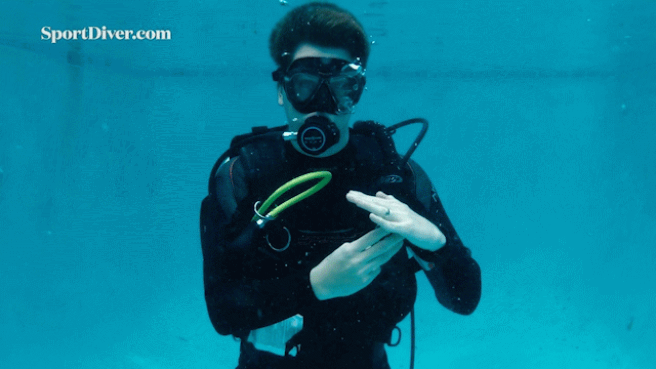 scuba diving hand signals safety stop