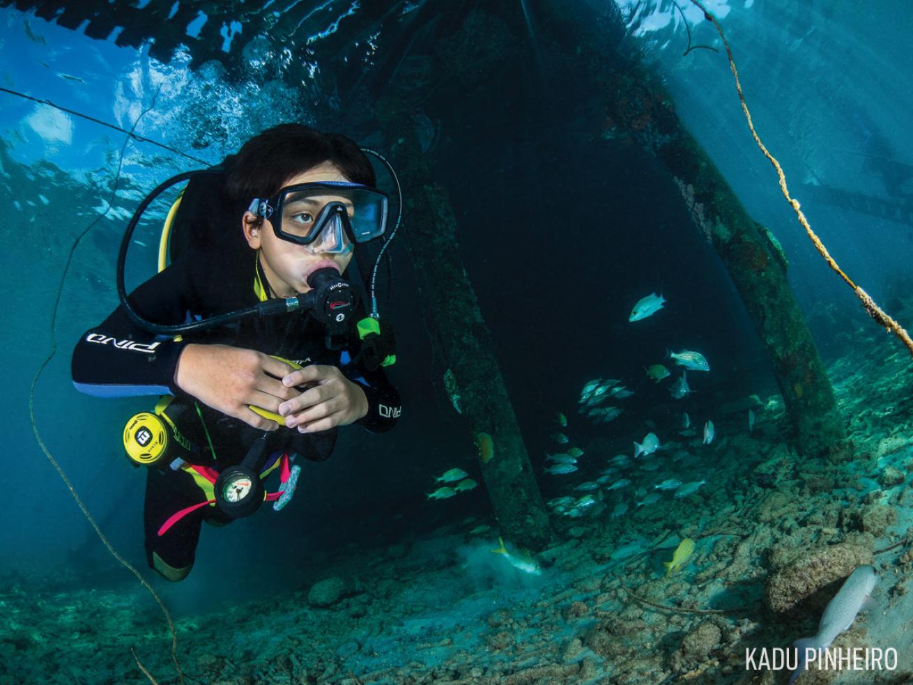 child scuba diving family trip vacation