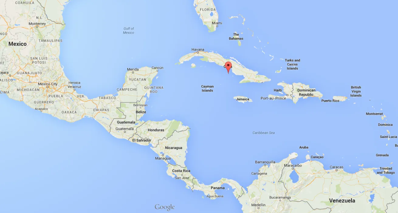 Map of the Gardens of the Queen - Cuba