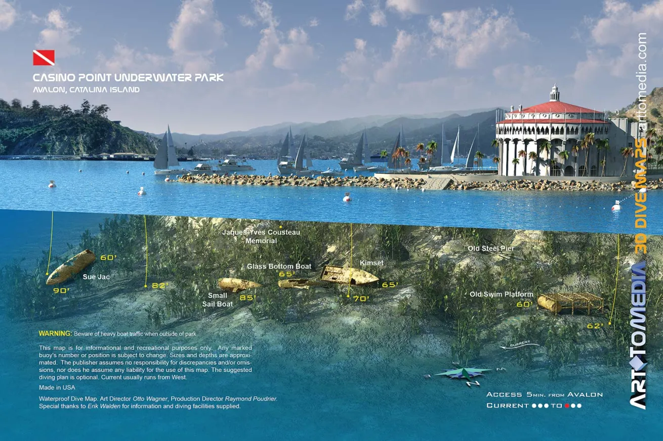 3-D Map by ArtToMedia of Catalina Island California