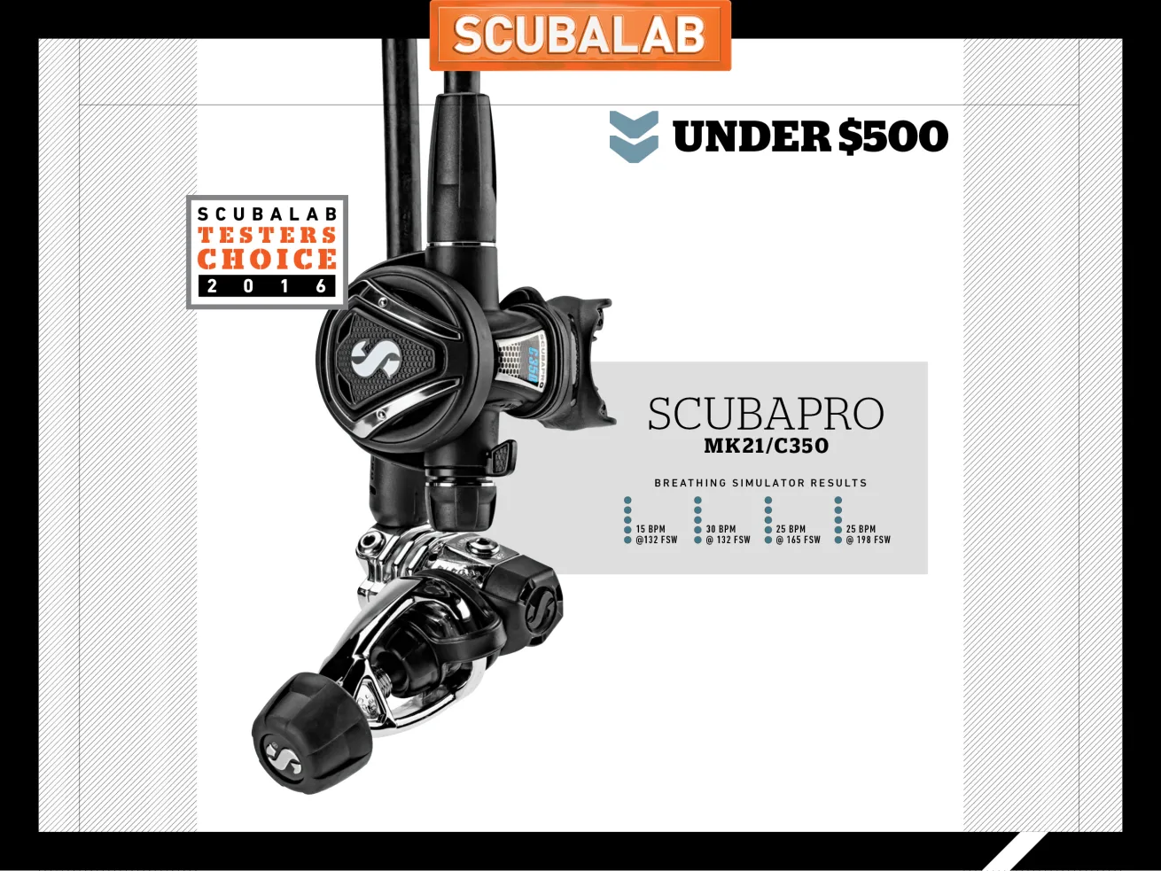 Scuba Diving Dive Palantic AS101 YOKE Regulator w/ 27 Hose, Non-Adjud