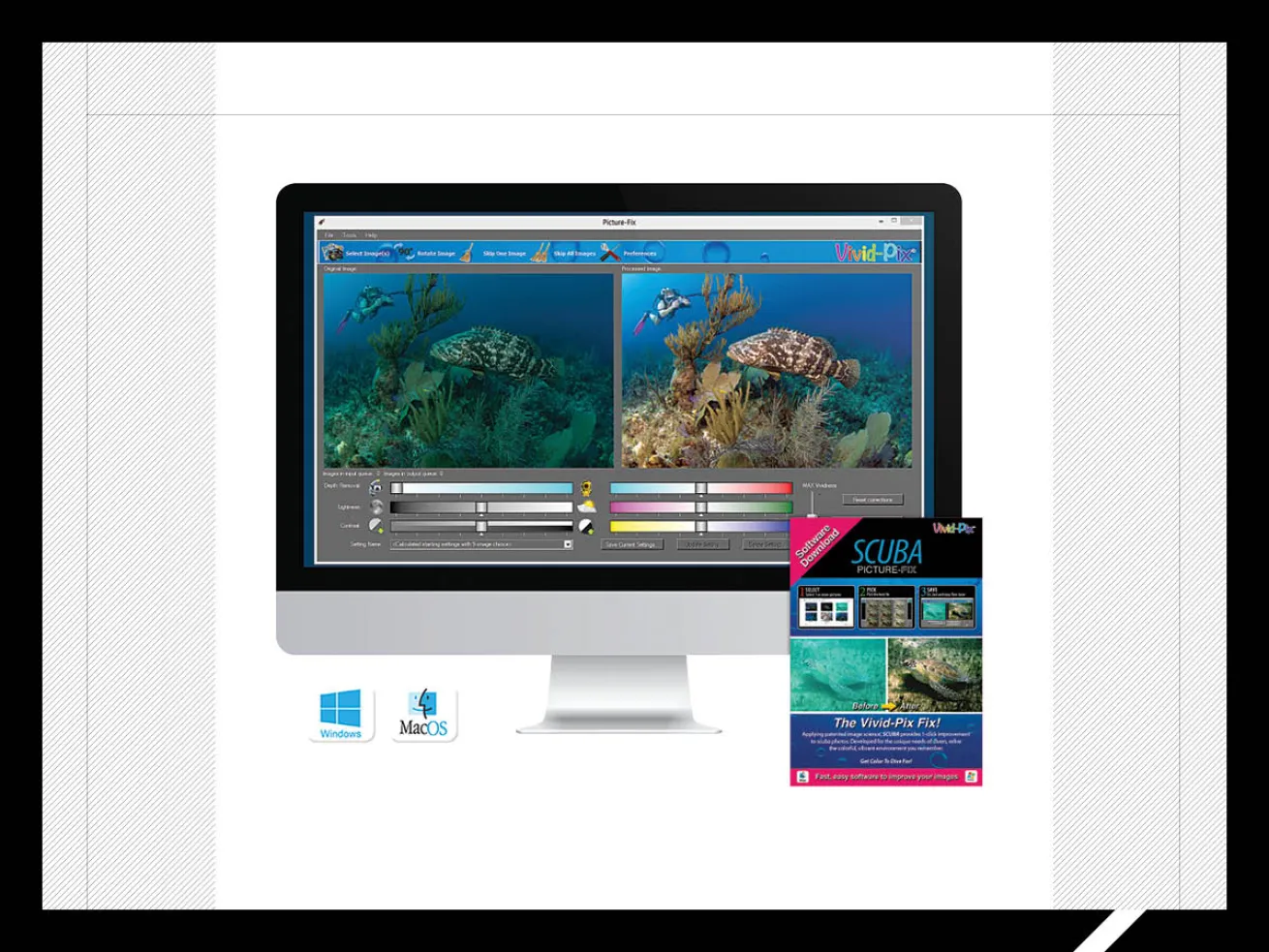 Vivid-Pix underwater photo correction software.