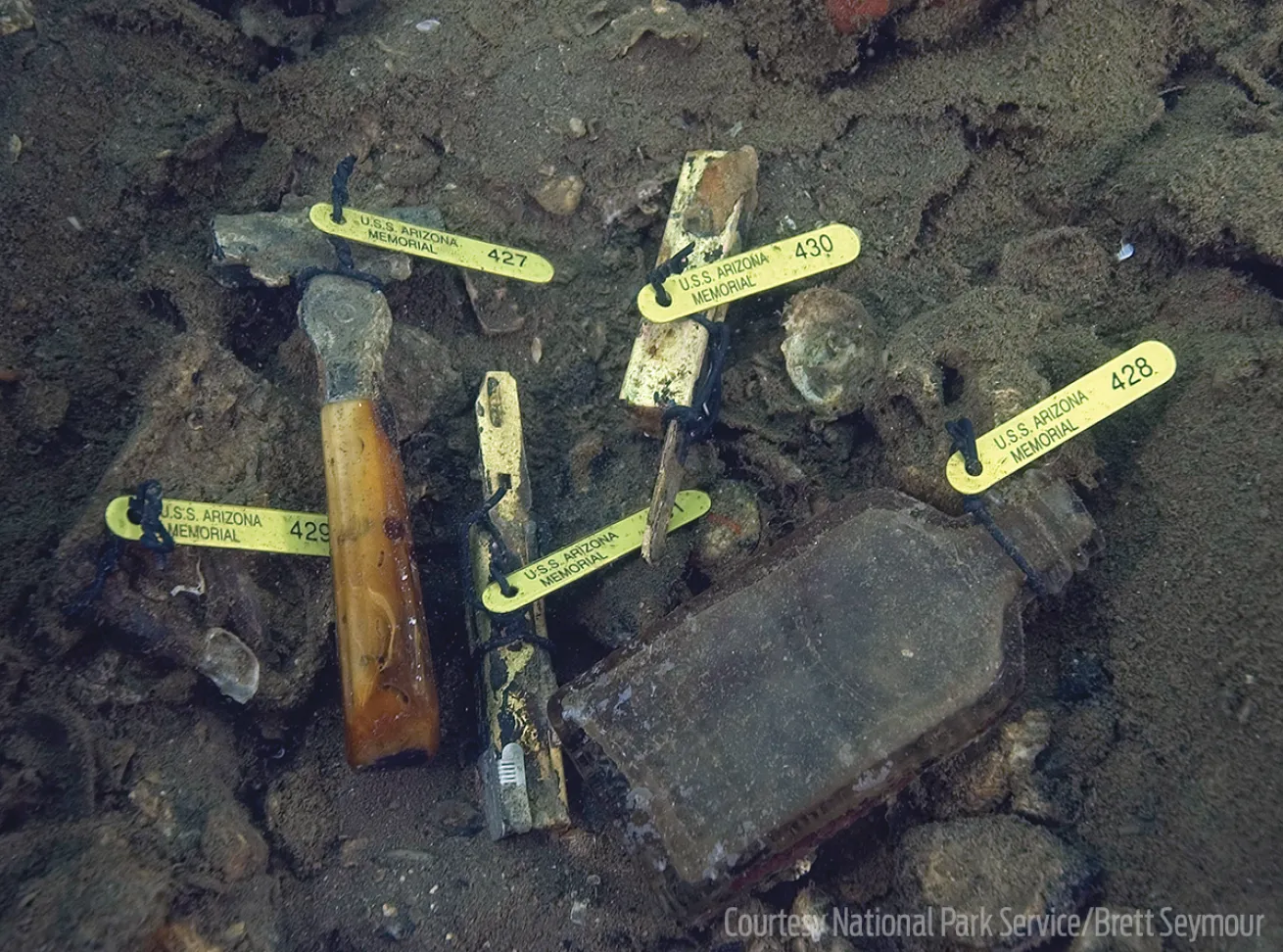 Shaving kit found in USS Arizona, Pearl Harbor