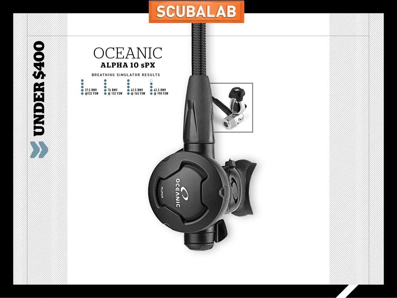 Oceanic Alpha 10 sPX scuba diving regulator ScubaLab reveiw