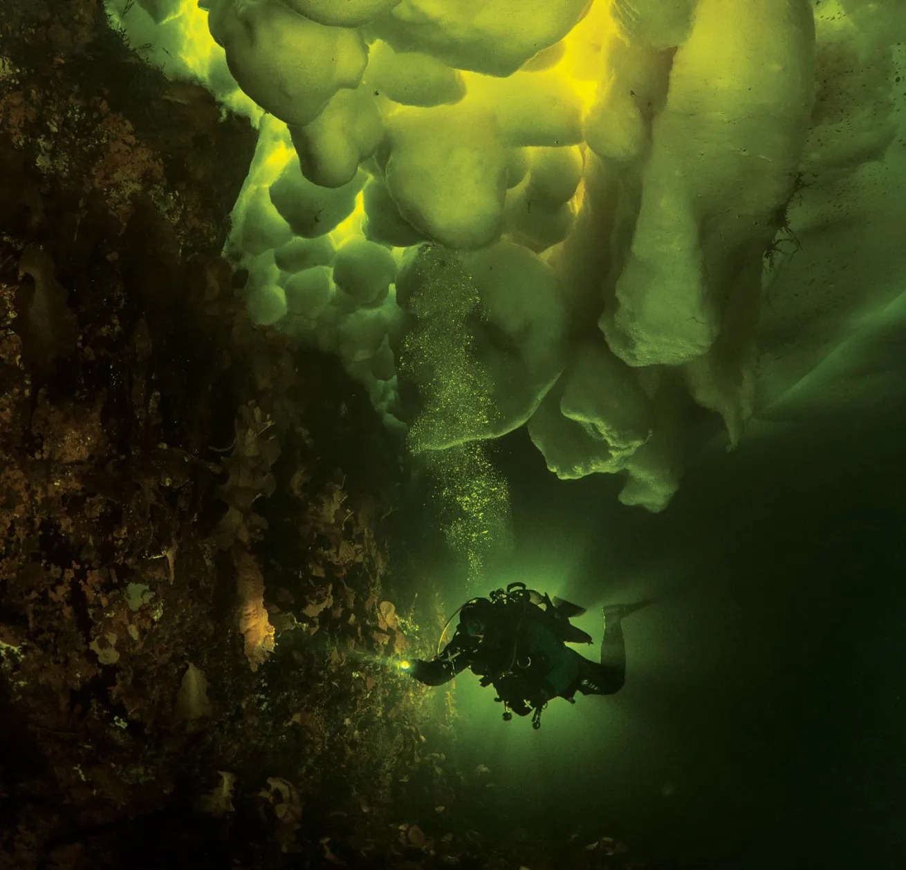 White Sea ice hummocks