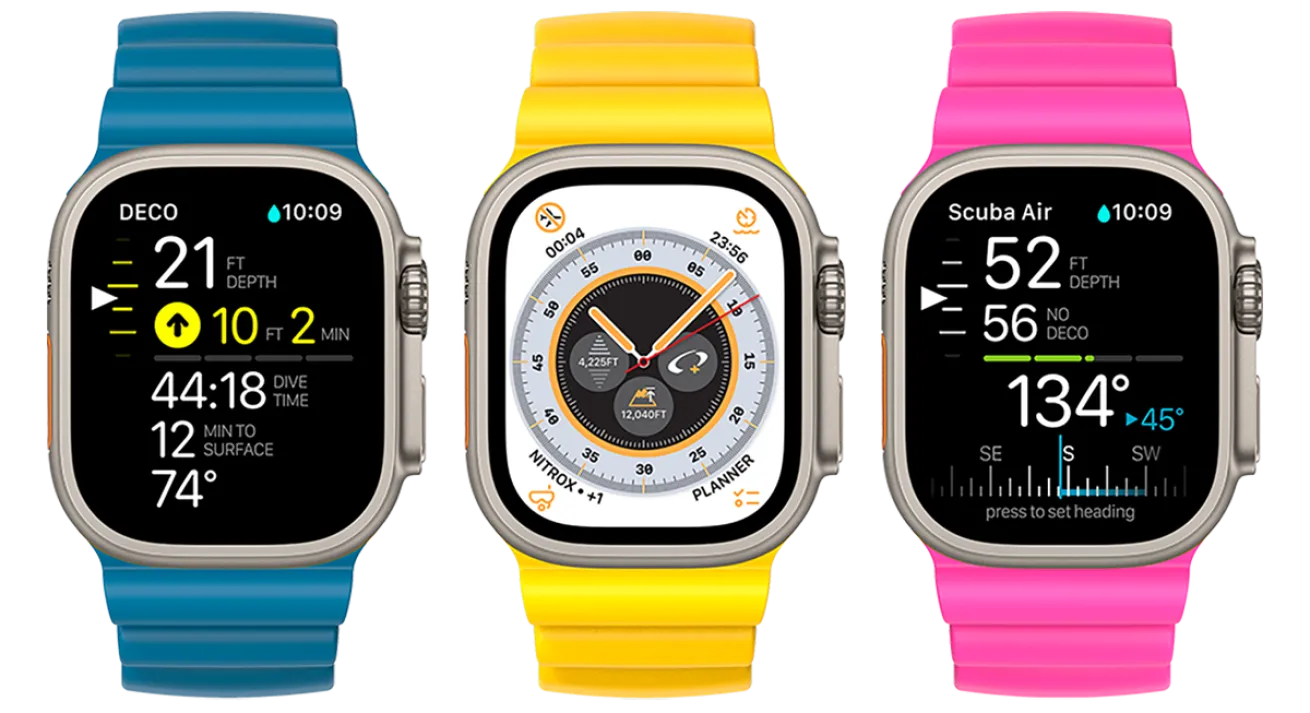Three Apple Watch Ultras