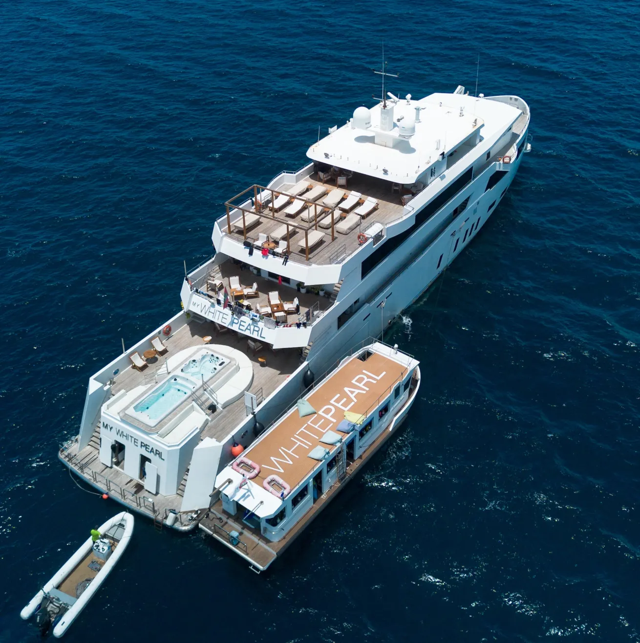 The White Pearl yacht in the Maldives.