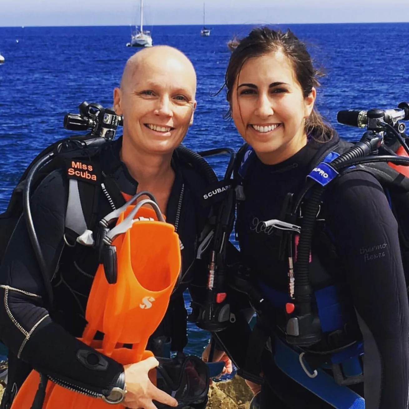 Szilvia Gogh still made time to go scuba diving after losing her hair while battling breast cancer.
