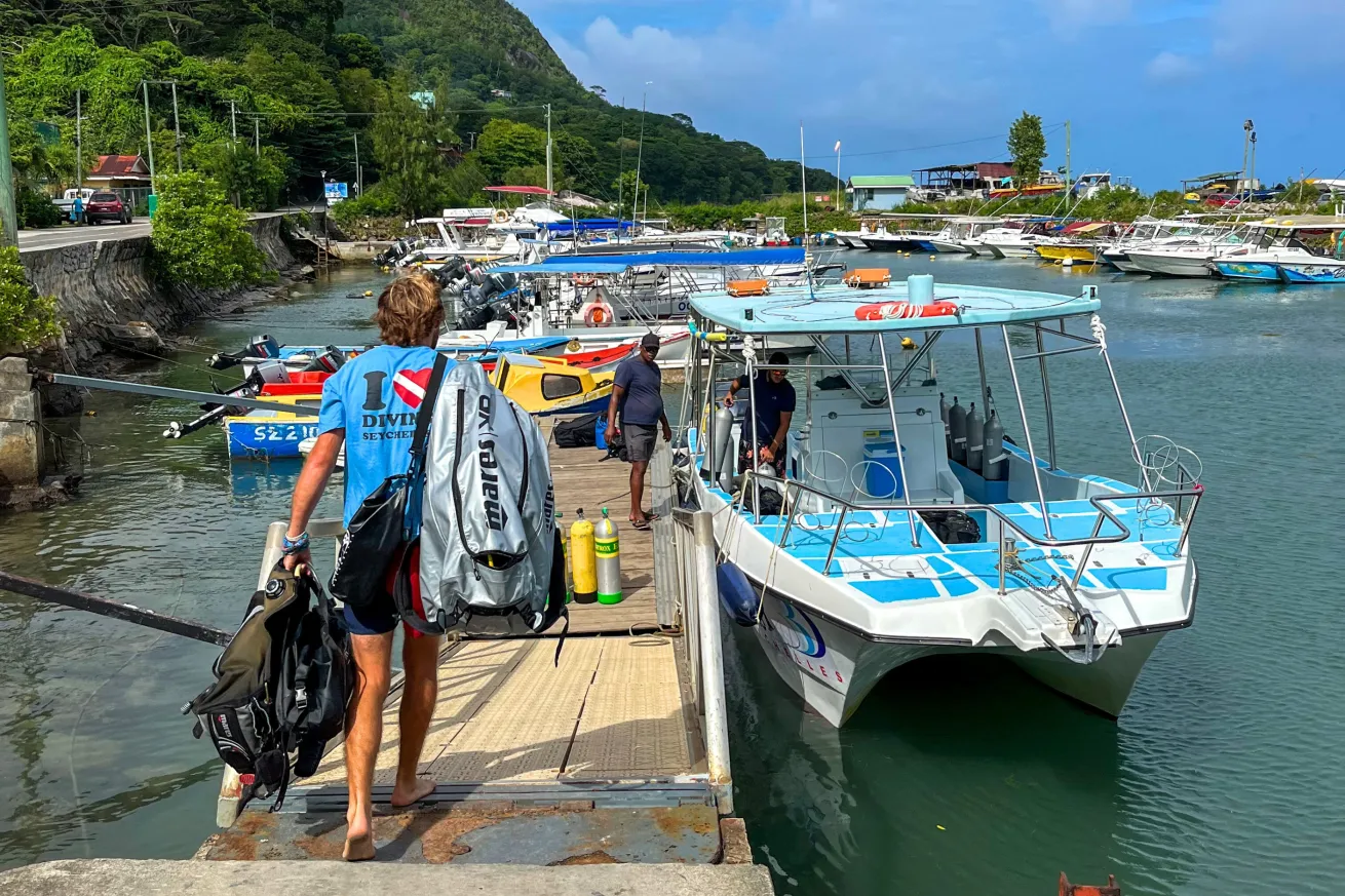 The harbour at Beau Vallon, Mahé, Seychelles