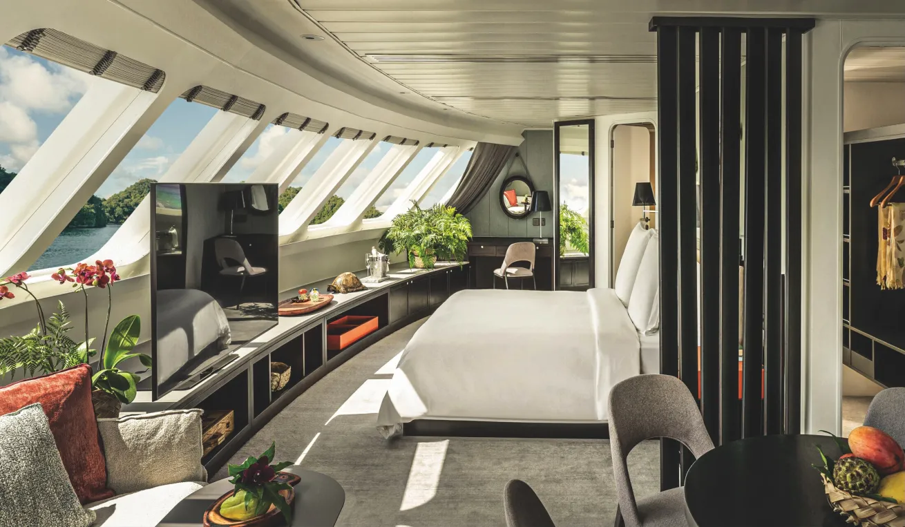 The Explorer Suite is an amenity-packed space perfect for unwinding at the end of a long dive day.