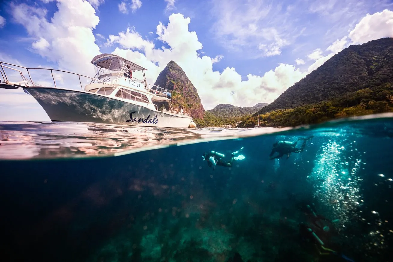 Certified guests enjoy complimentary scuba diving at all Sandals resorts in Jamaica.