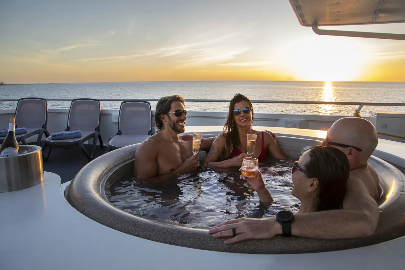 The hot tub on *Bahamas Aggressor II*.