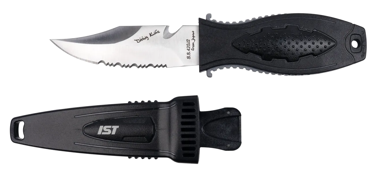 IST Sports Compact Dive Knife K60 inflator hose mounted cutter with line cutter