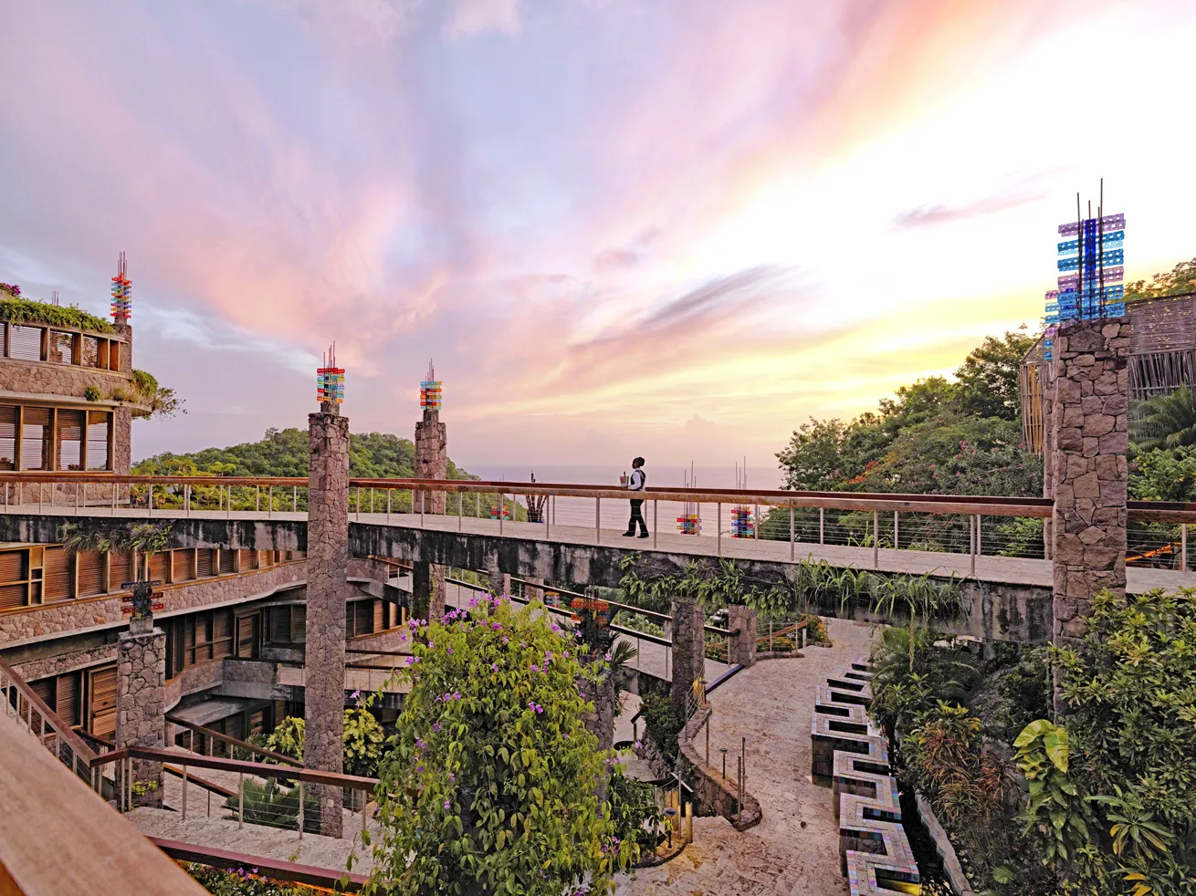At Jade Mountain Resort, a series of bridges replaces indoor hallways, giving guests a truly unique—and photo-worthy—experience when venturing to and from their suites.