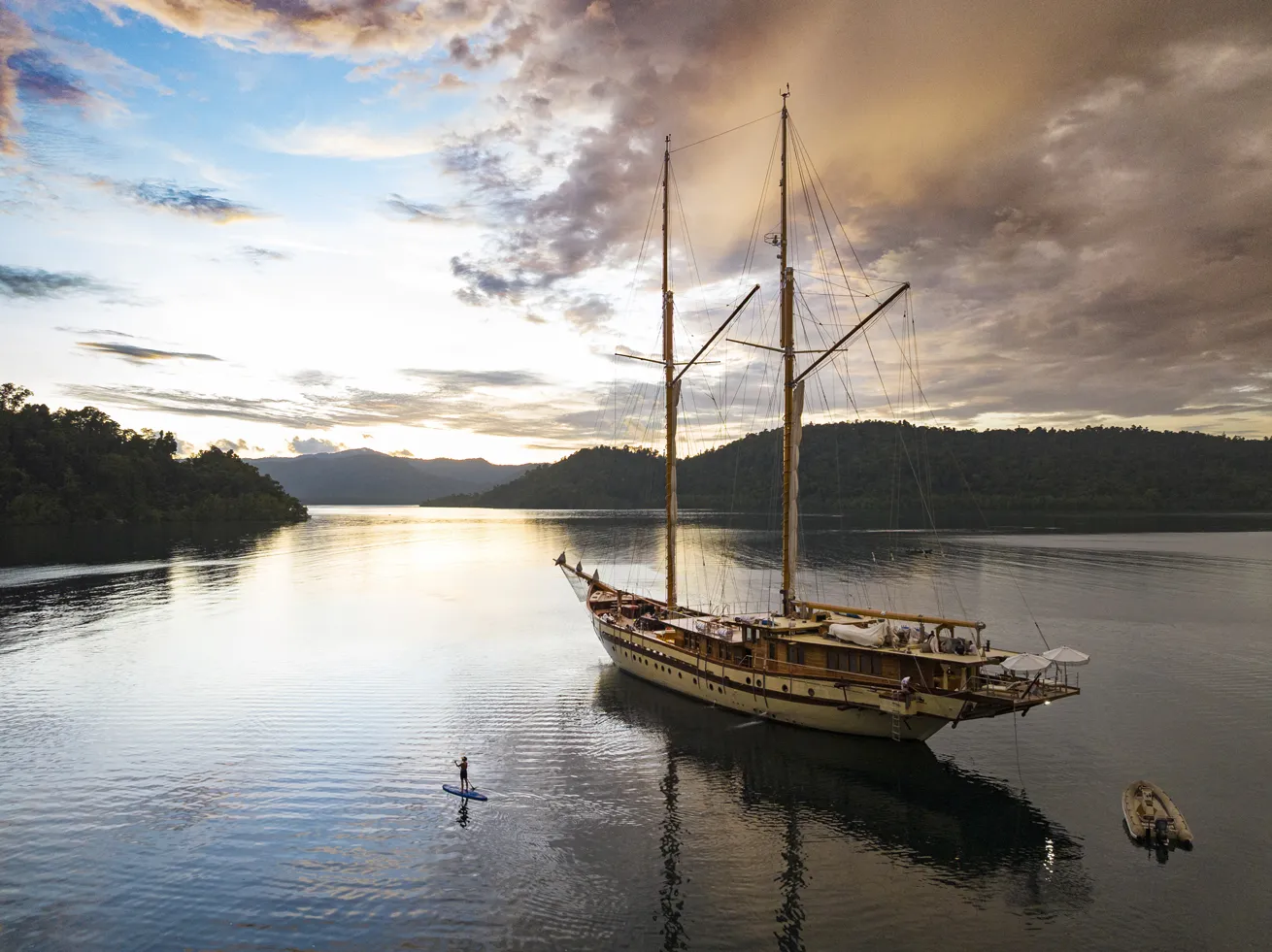 The 214-foot wooden phinisi *Lamima*
