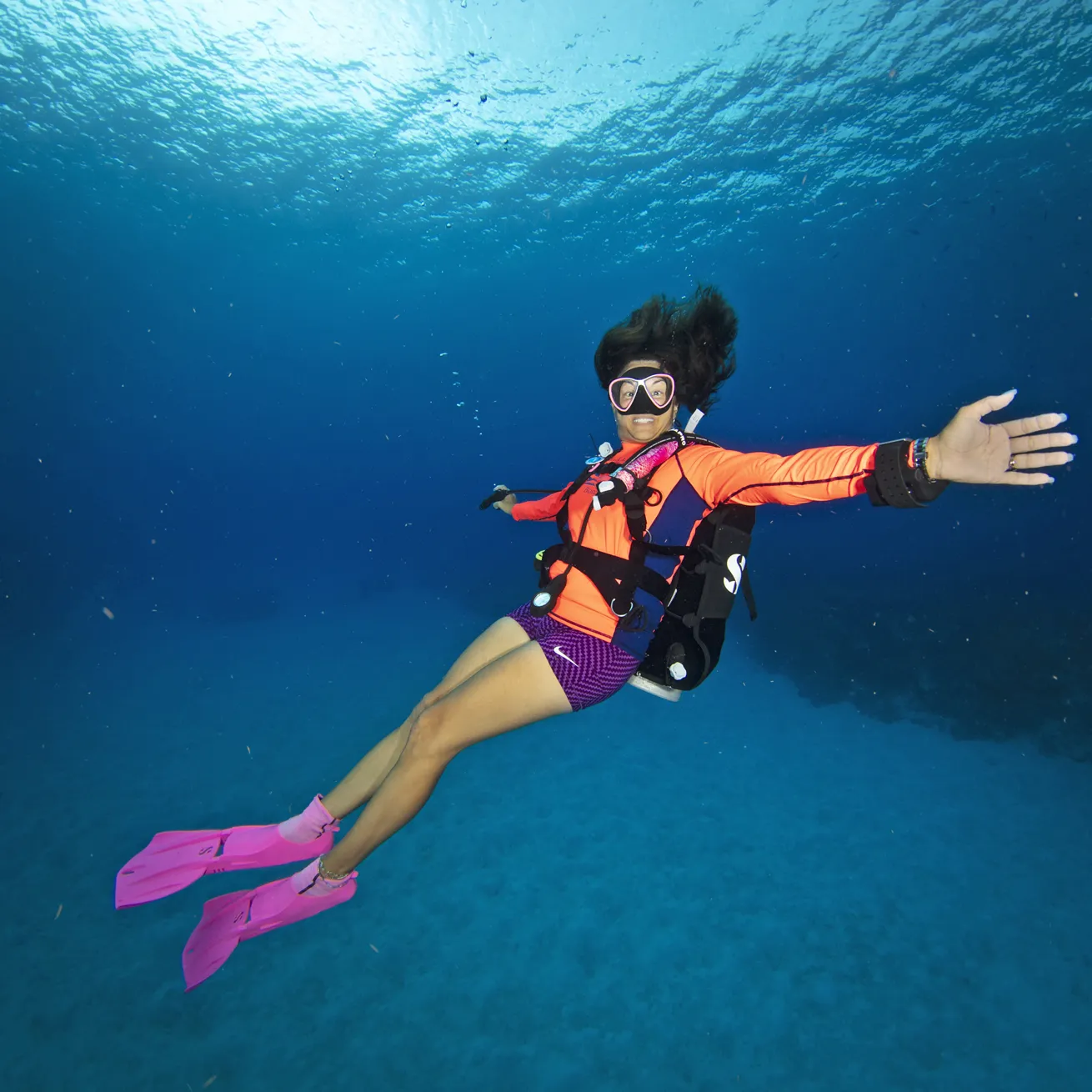 An avid diver, Margo Peyton has devoted much of her life to introducing kids and their families to the dive world.