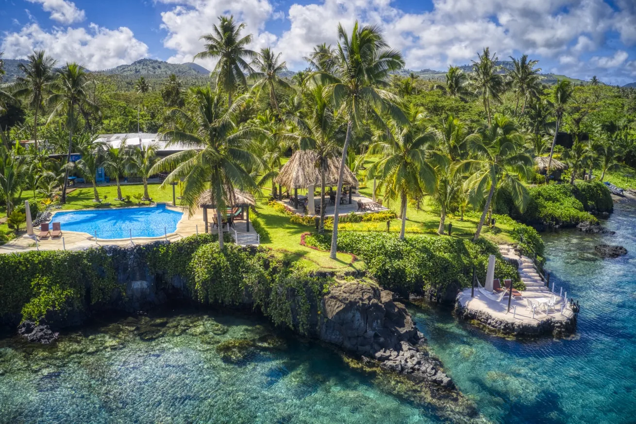 Aerial view of Paradise Taveuni Resort.