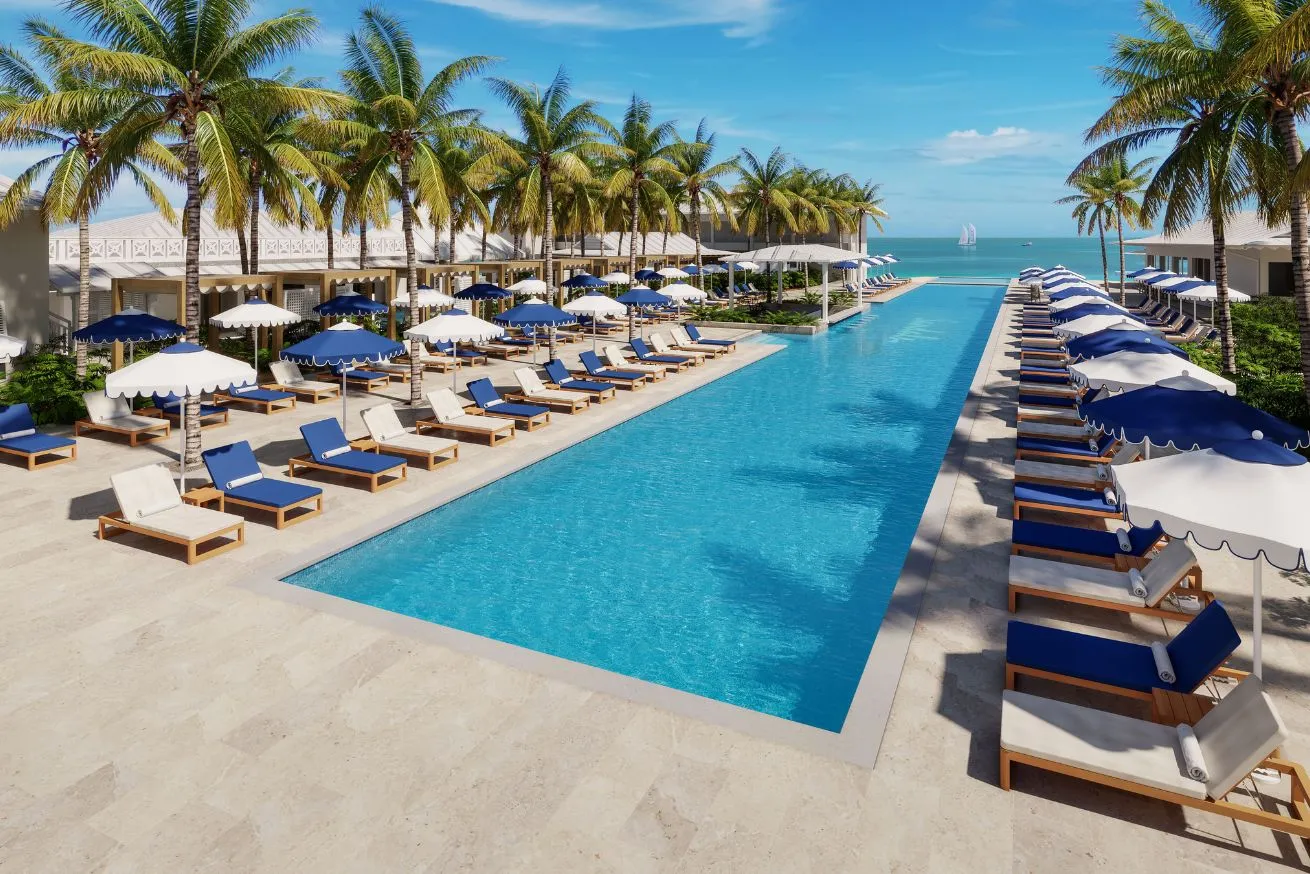 Main pool at the new Sandals Caribbean Cay resort in Jamaica.