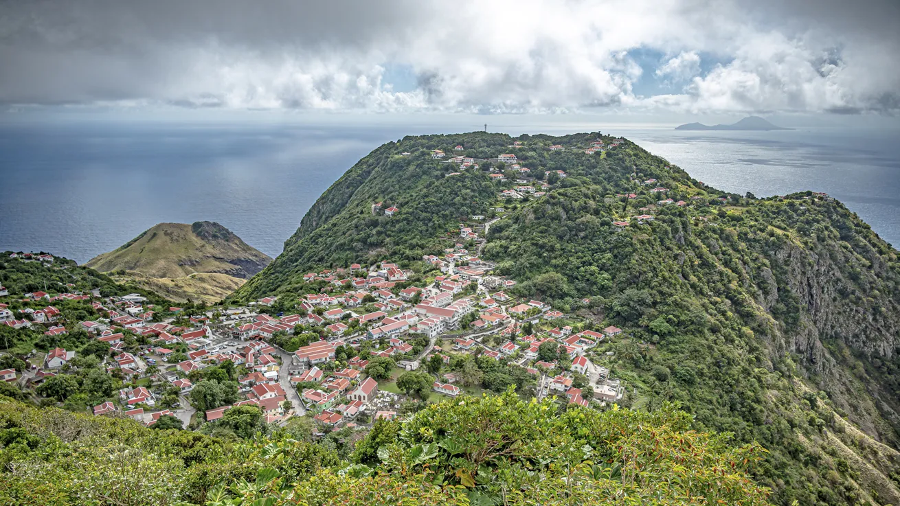 A view of Saba from above, captured on a hike.