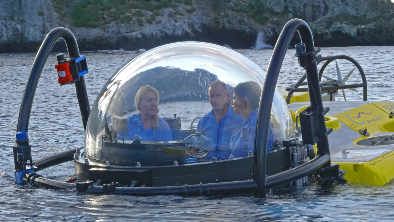 Georgienne Bradley during a submersible dive at Cocos Islands.