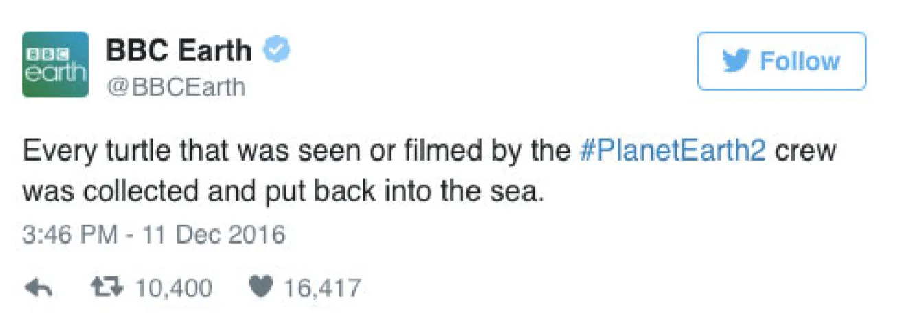 BBC Earth tweet