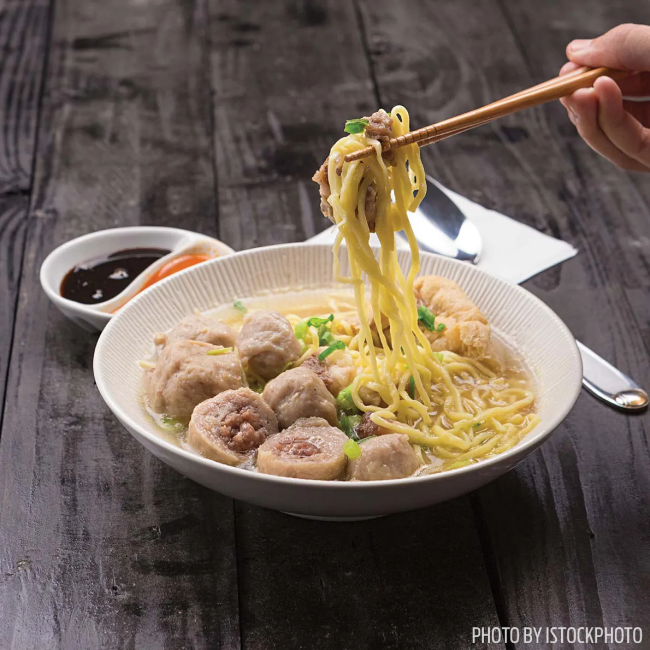 Indonesian meatball bakso noodle