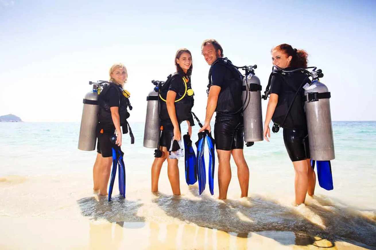 family scuba diving travel