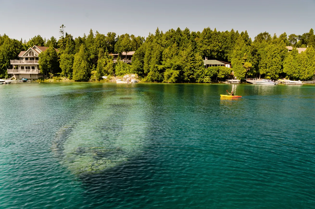 The *Sweepstakes* is one of the more shallow wrecks in Ontario.