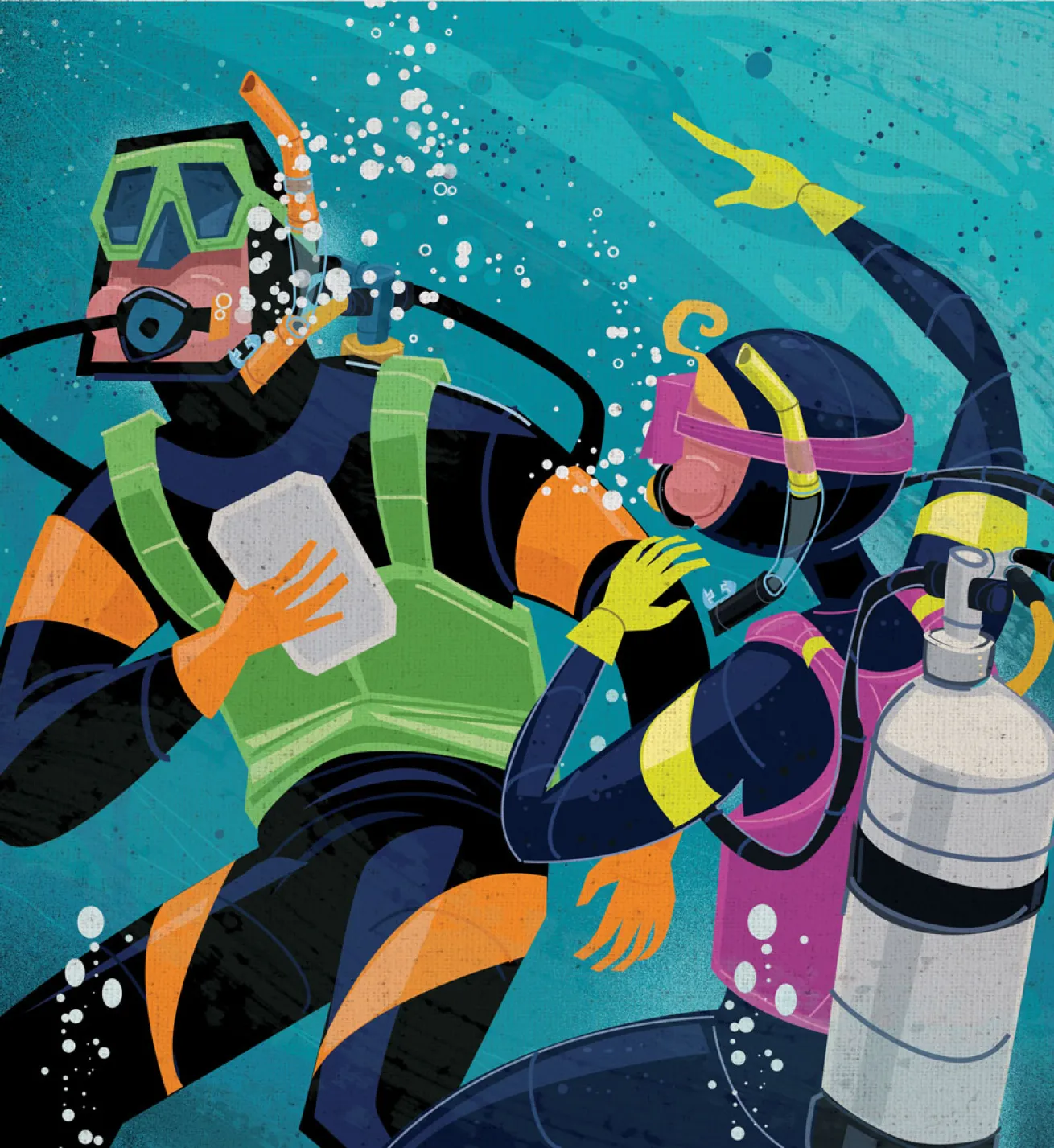 illustration depicting nitrogen narcosis