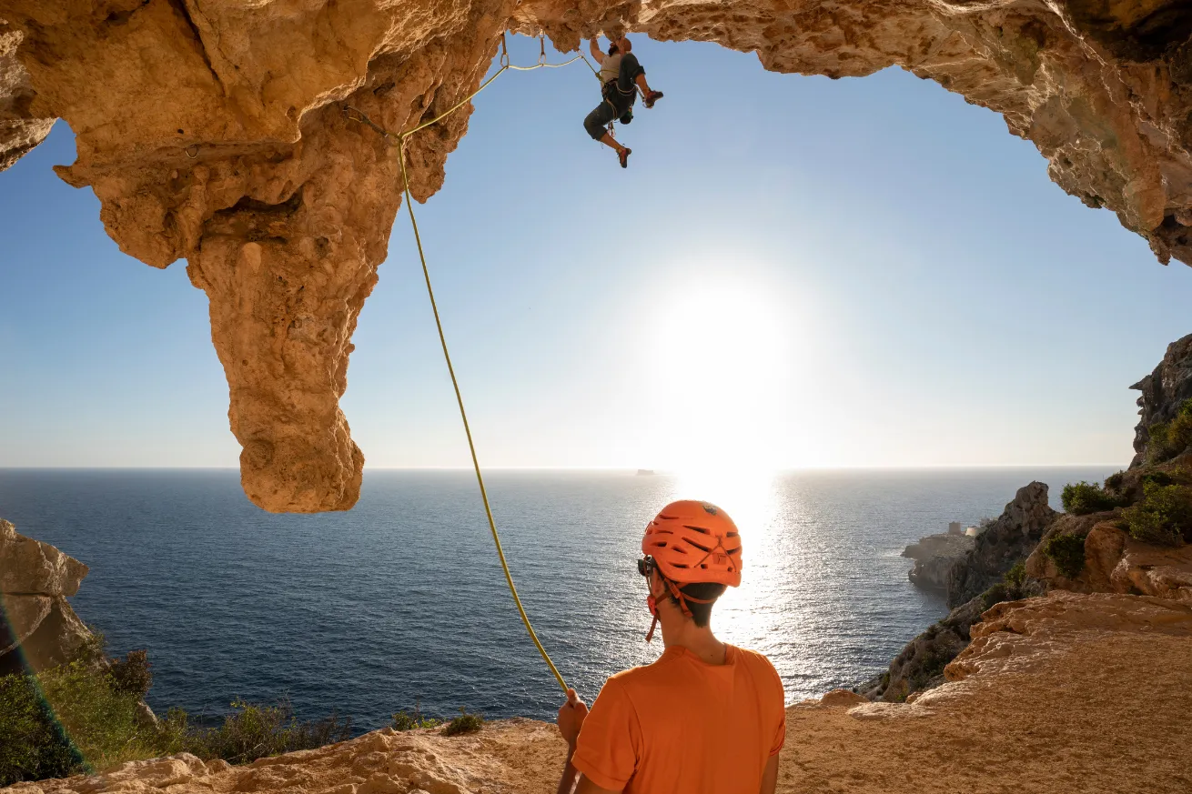 Rock climbers in Malta 