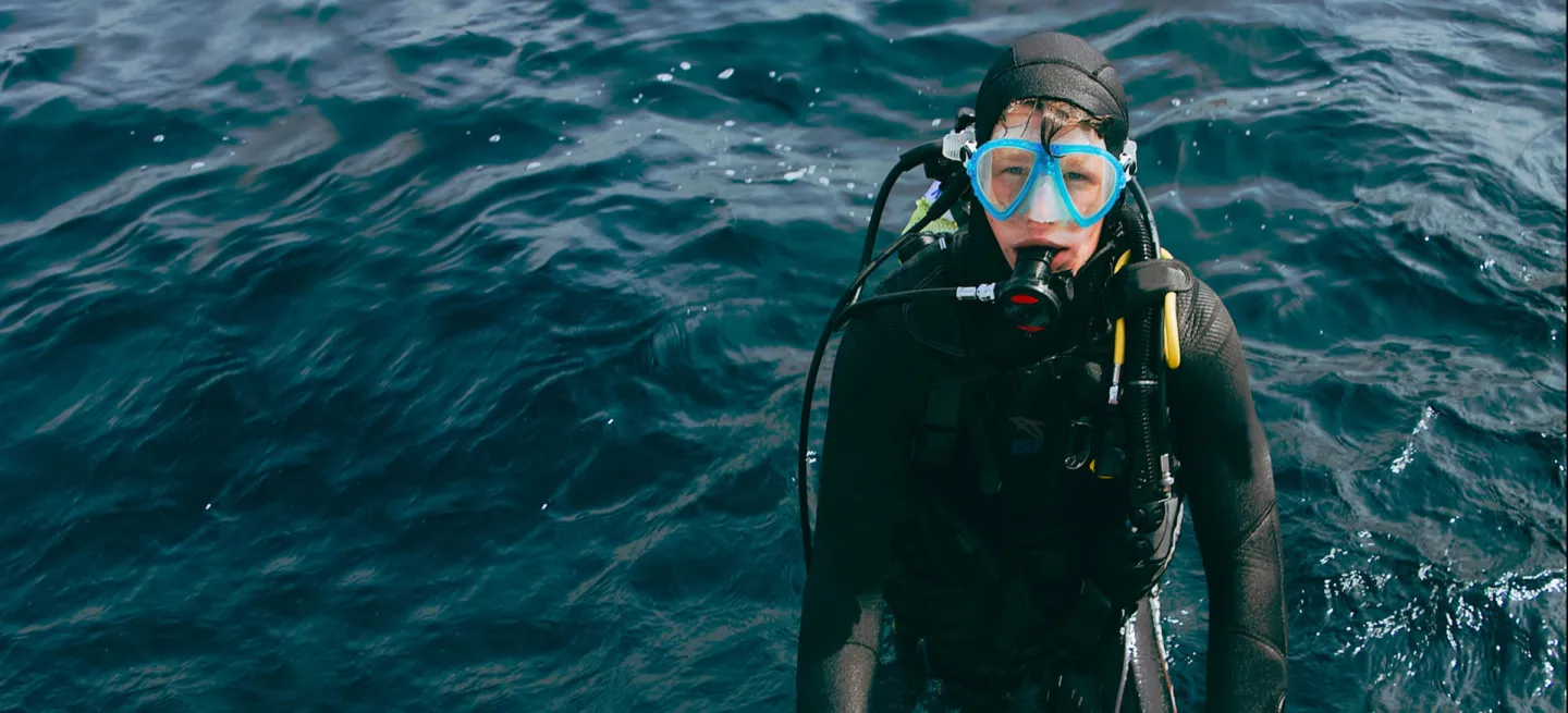 ist sports equipment on a diver