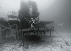 Dawn Kernagis working at Aquarius reef base