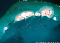 Mischief Reef Spatly Islands conservation aerial