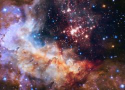 Hubble image of the star cluster Westerlund 2 and its surroundings