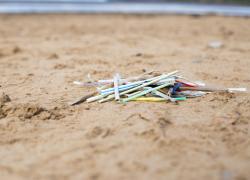 plastic on beach